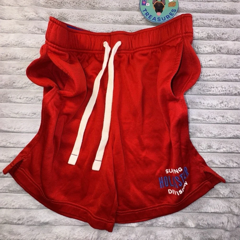 Hollister Shorts Mens‎ Medium Surfing Division Red Lifeguard Varsity Letters